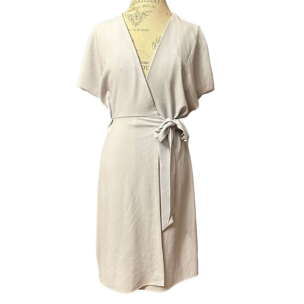 Topshop US 4 Kimono Style Stretchy Crepe Wrap Midi Dress Baby Blue